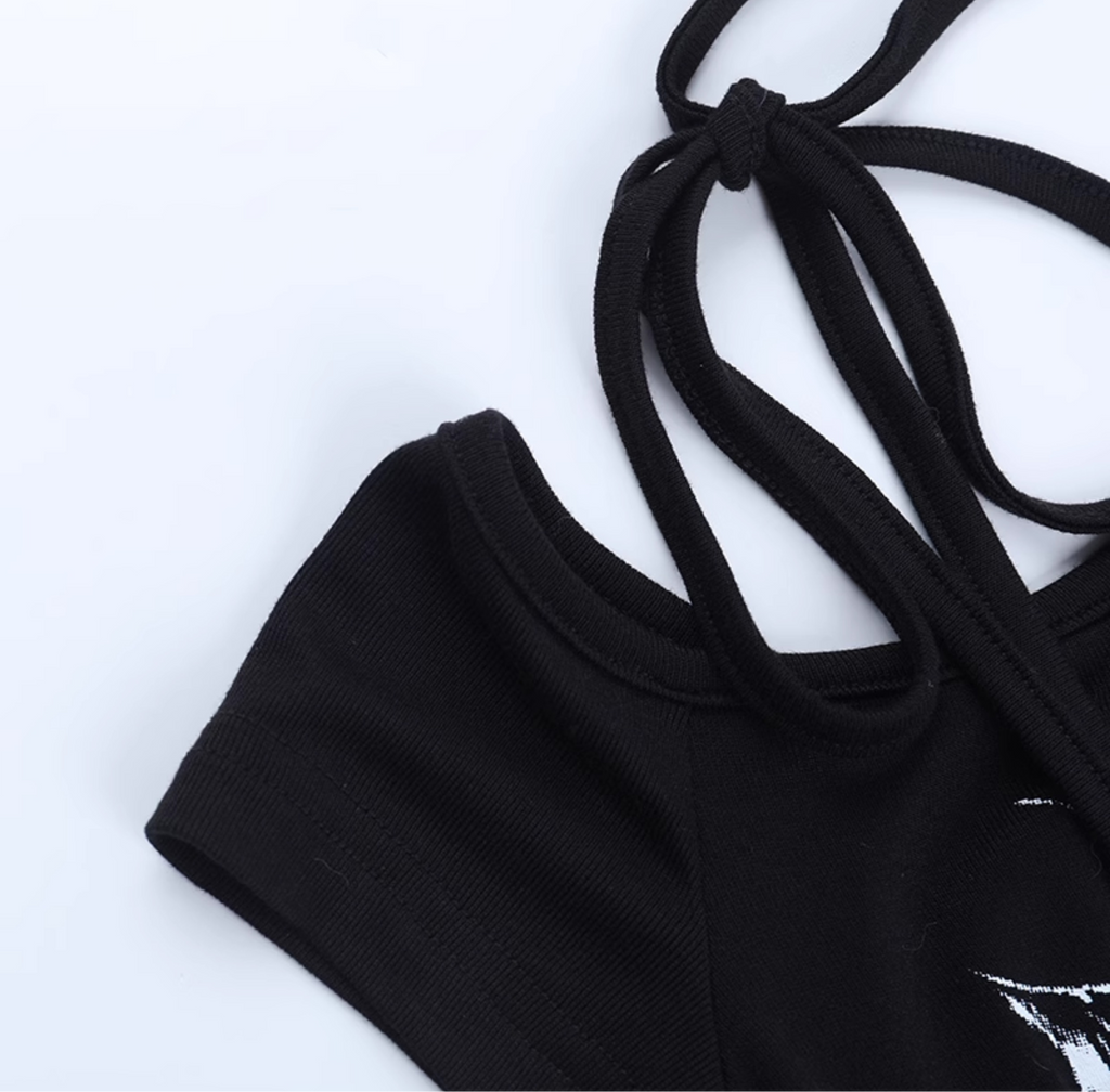 Bat Skull One Shoulder Tee 7