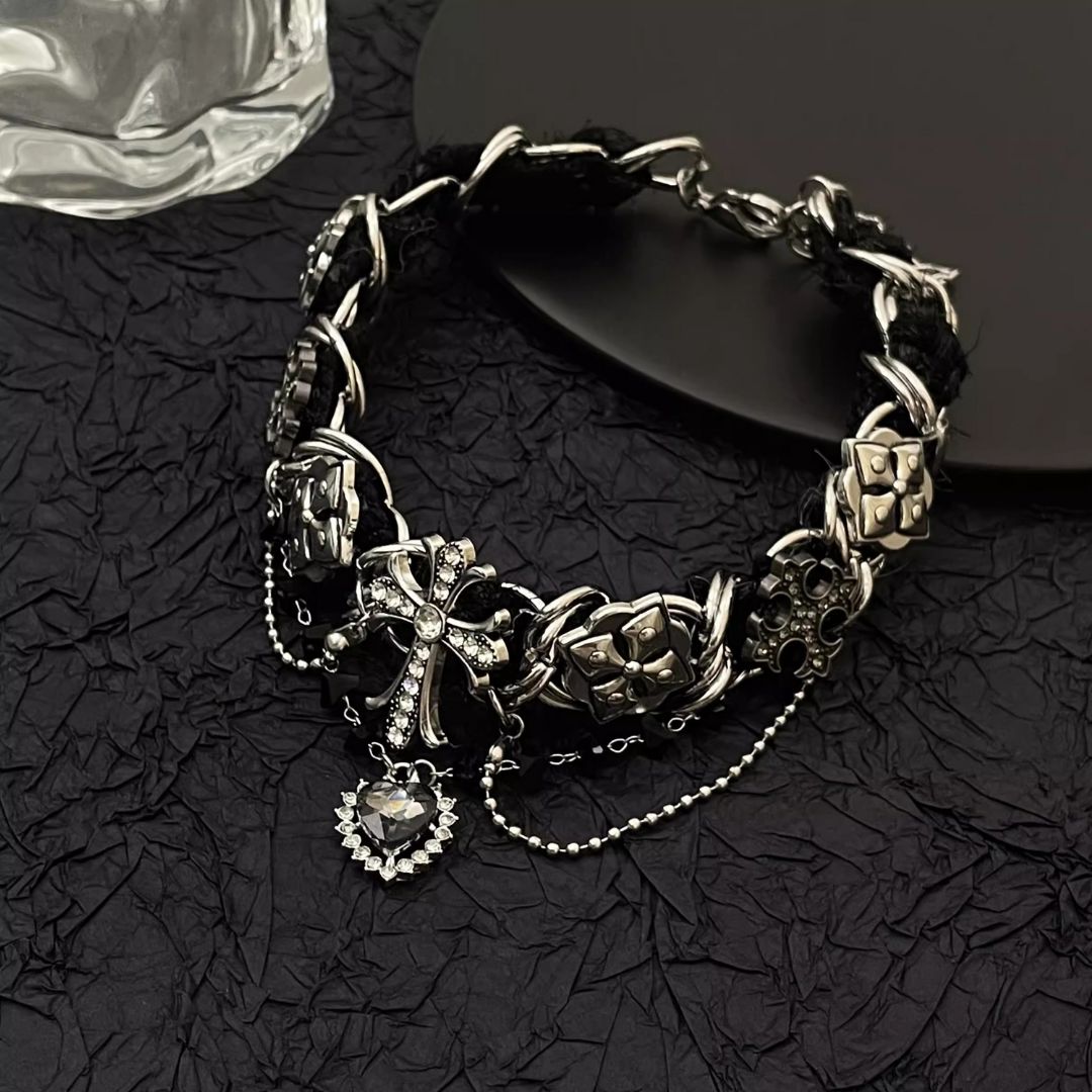 Chrome Velvet Choker 4