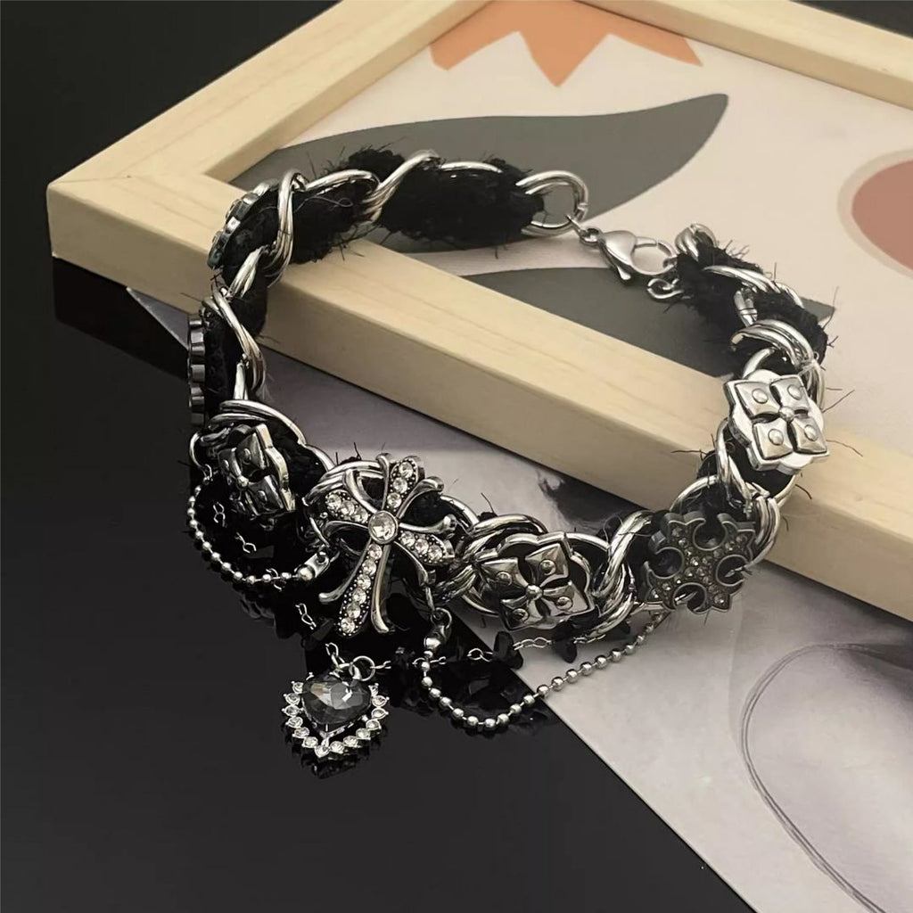 Chrome Velvet Choker 7