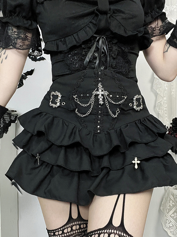 Cross Chain Ruffle Skirt 3