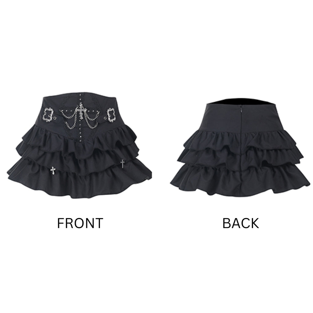 Cross Chain Ruffle Skirt 7