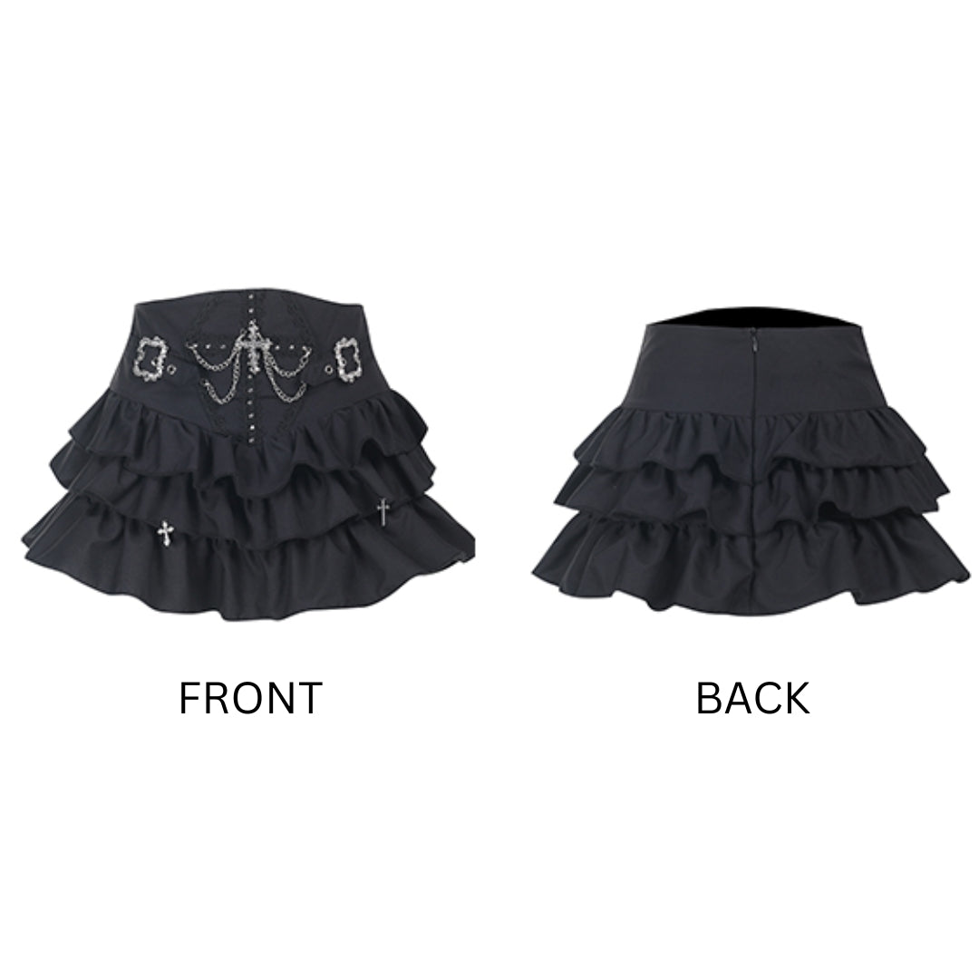 Cross Chain Ruffle Skirt 7