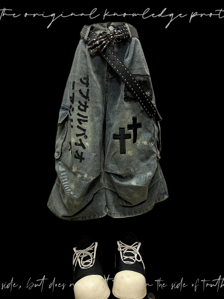 Cross Denim Cargo Shorts 6