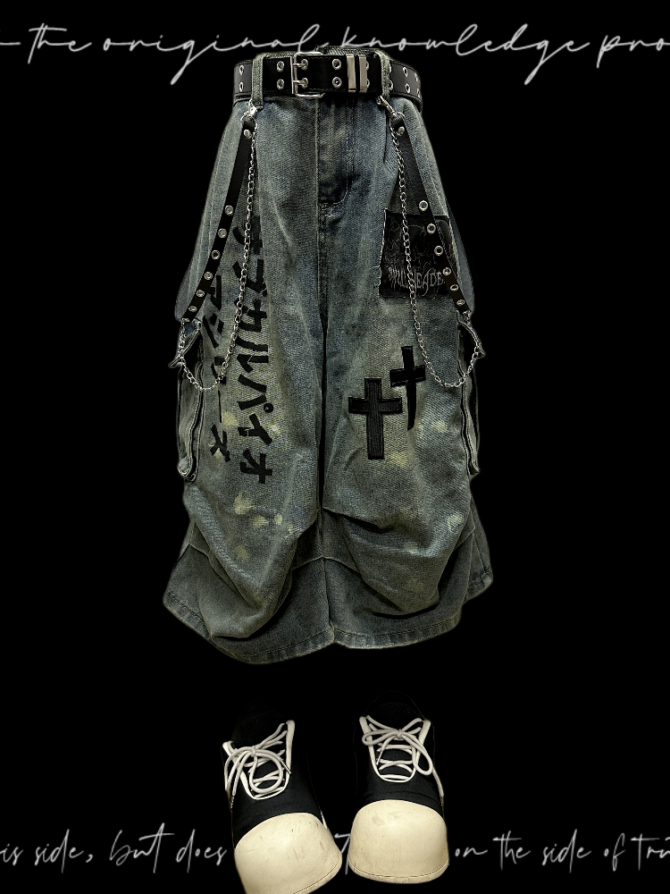 Cross Denim Cargo Shorts 7