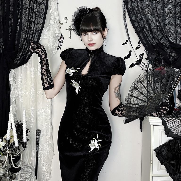 Dark Oriental Lily Gown 9