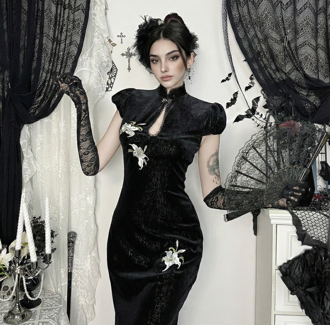 Dark Oriental Lily Gown
