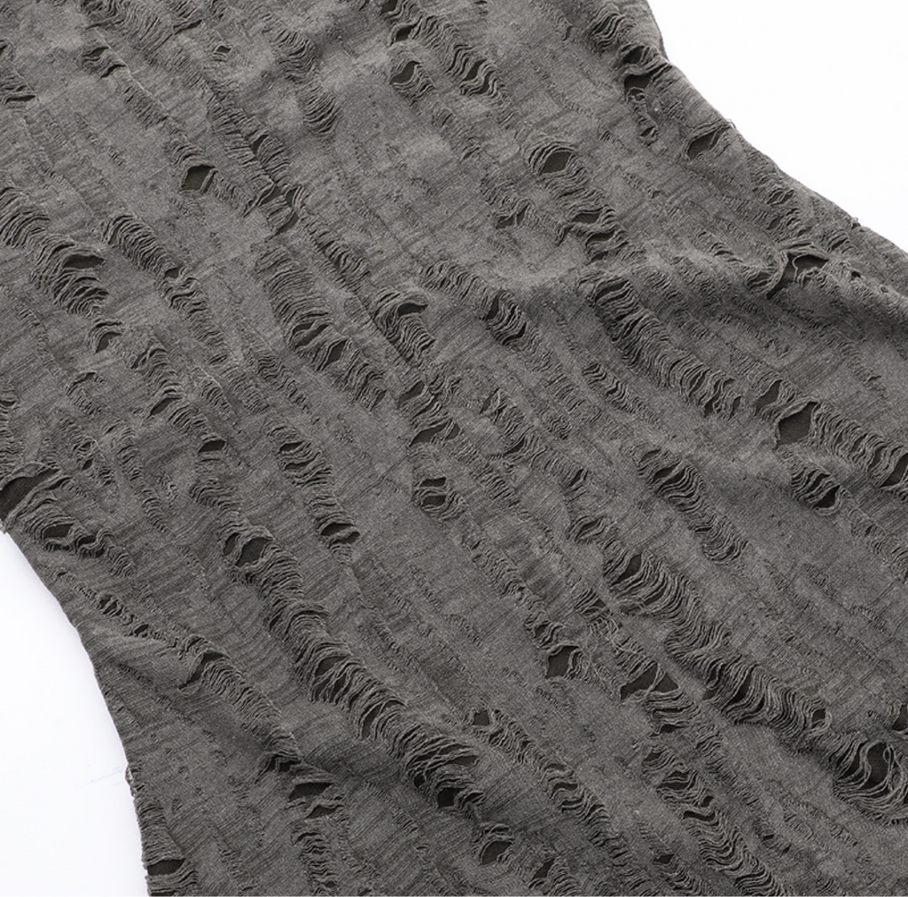 Distressed Hooded Slit Dress 12