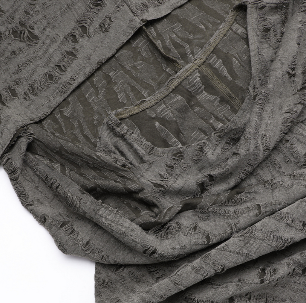 Distressed Hooded Slit Dress 9