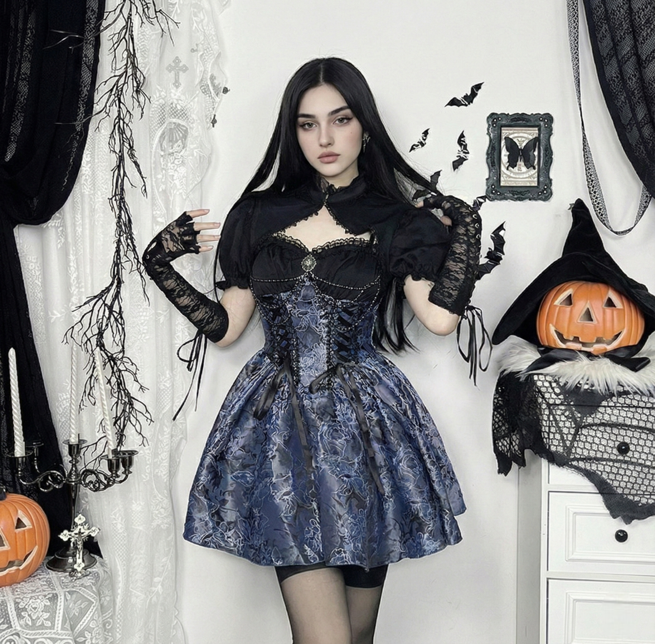 Floral Brocade Bustier Dress