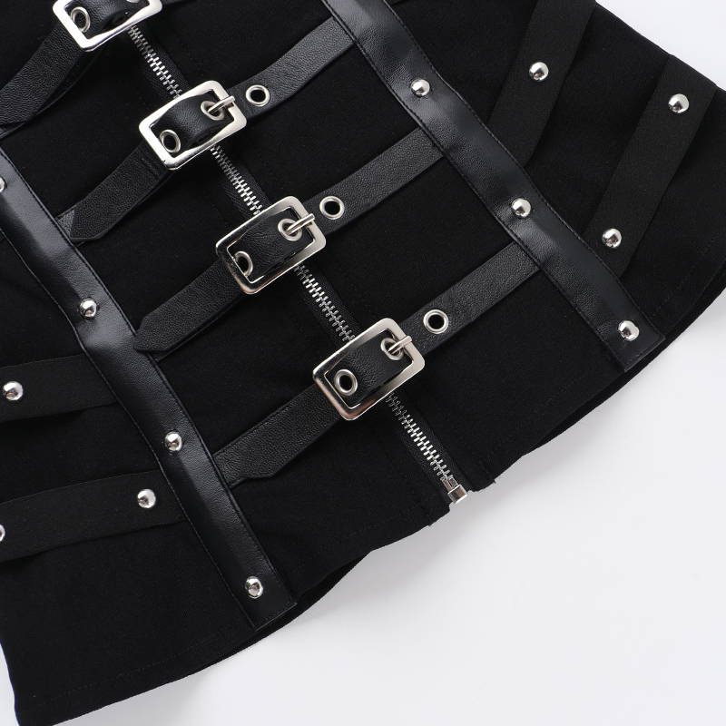 Gothic Buckle Zip Corset 15