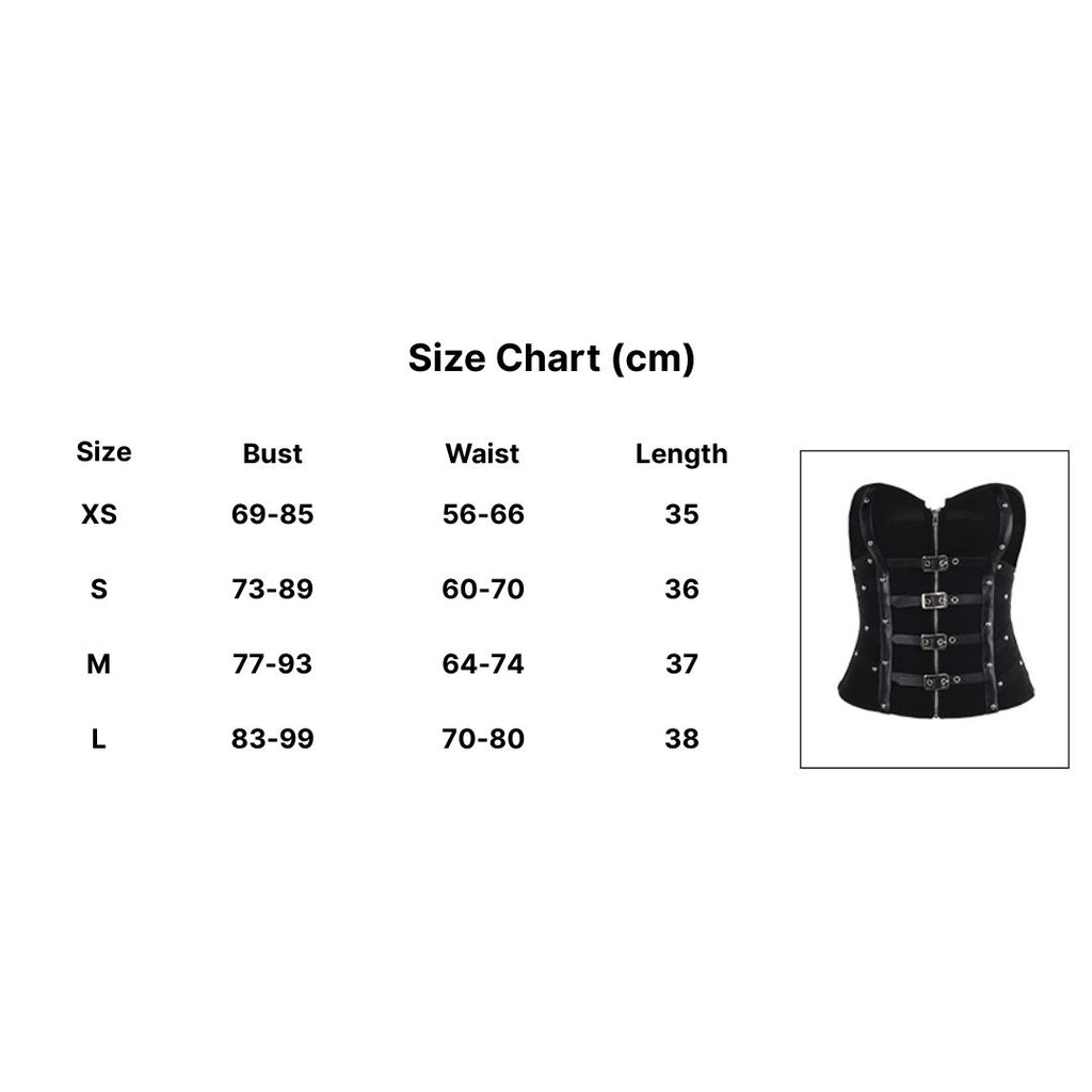Gothic Buckle Zip Corset 18