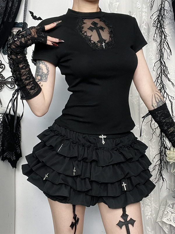 Gothic Cross Ruffle Mini Set 4