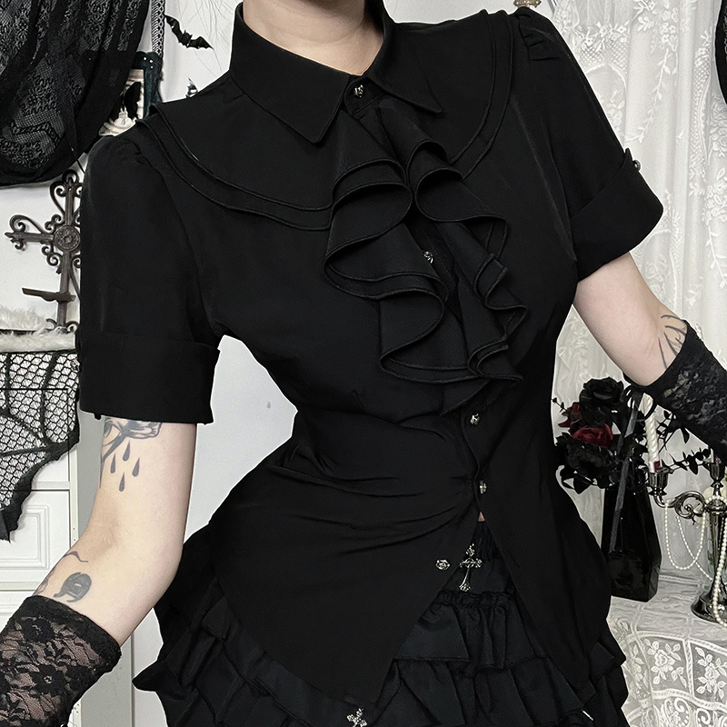 Gothic Fitted Ruffle Blouse 6
