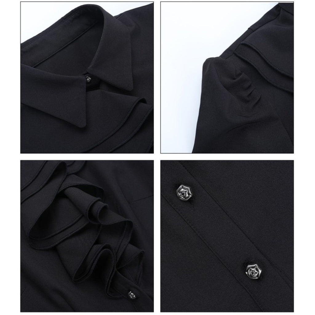 Gothic Fitted Ruffle Blouse 7