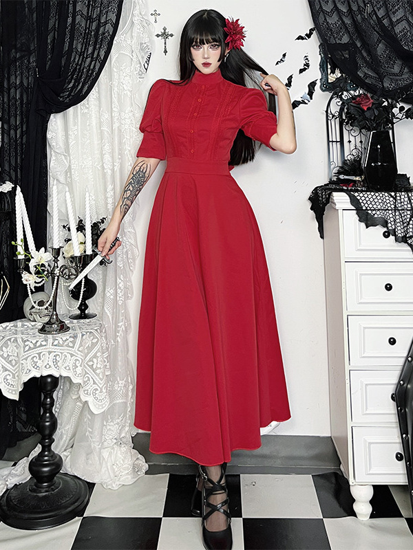 Gothic High Neck Maxi Dress 1