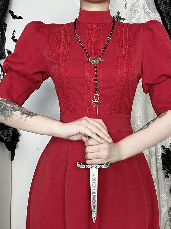 Gothic High Neck Maxi Dress 12