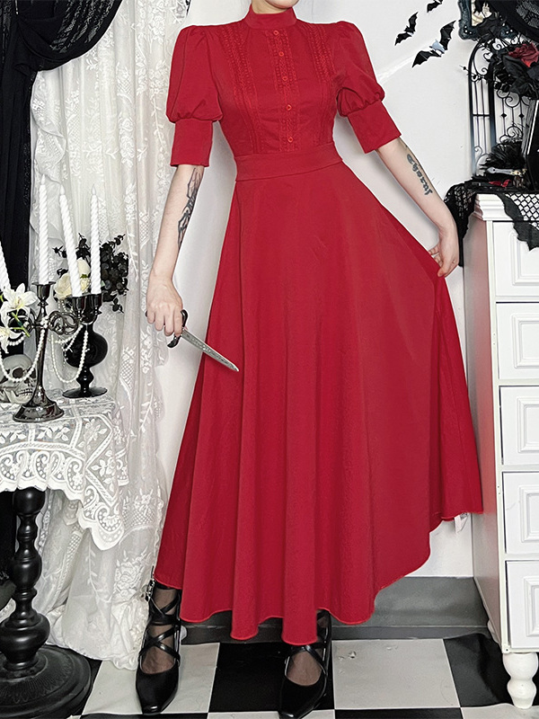 Gothic High Neck Maxi Dress 4