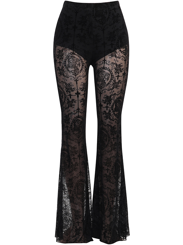 Gothic Lace Flared Pants 7