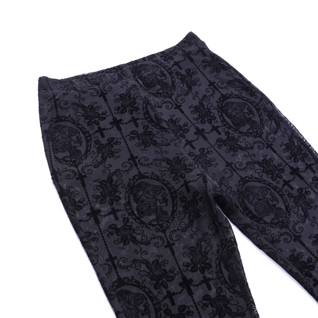 Gothic Lace Flared Pants 8