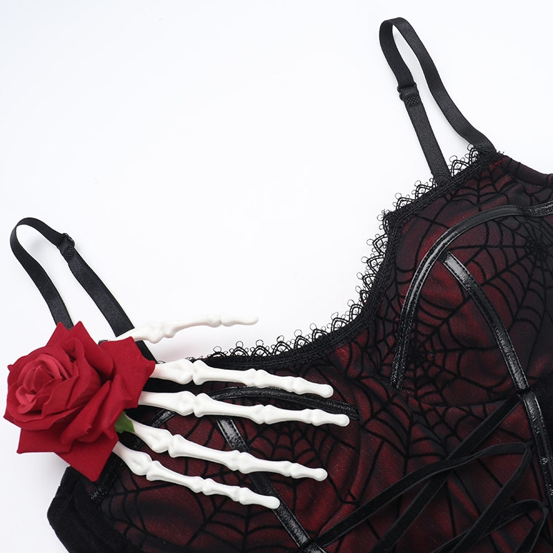 Gothic Skeleton Slit Dress 13