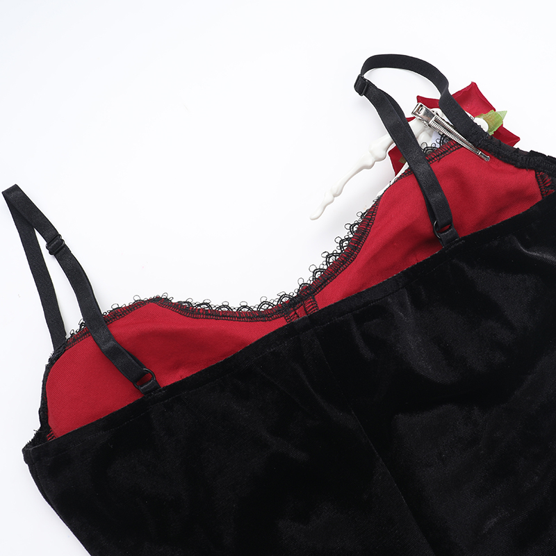 Gothic Skeleton Slit Dress 14