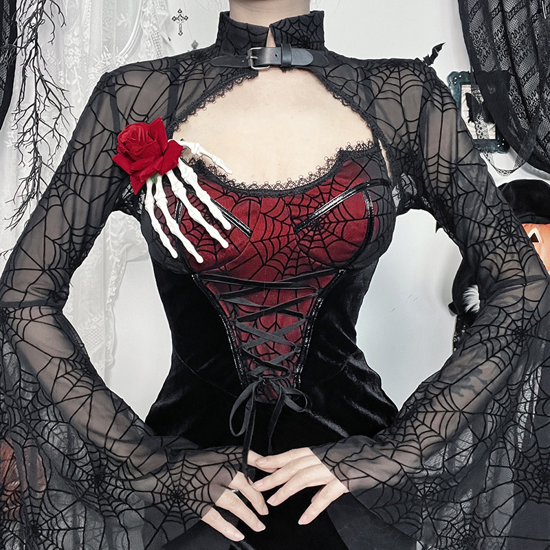 Gothic Skeleton Slit Dress 7