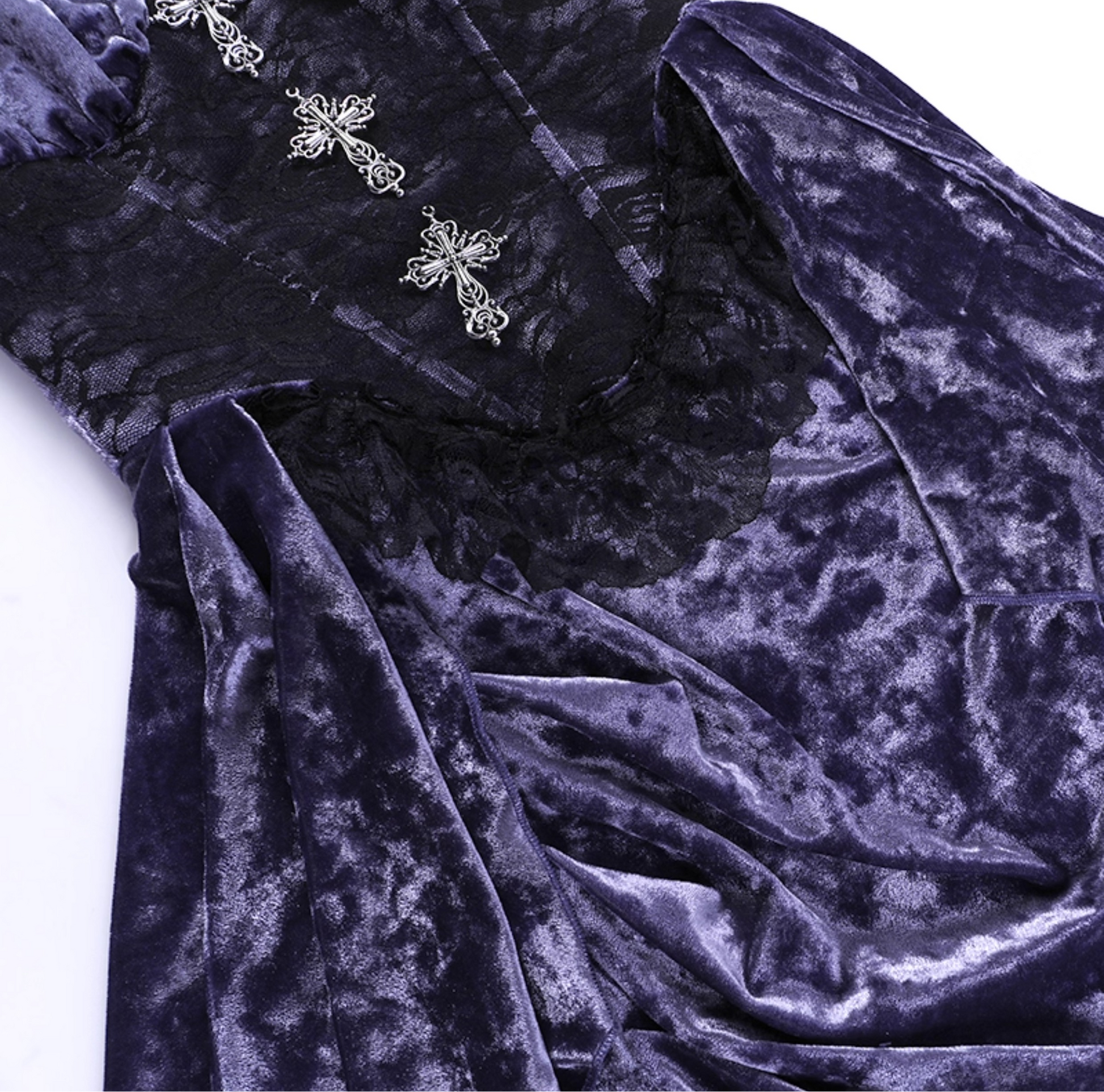 Gothic Velvet Dress with Cross 8