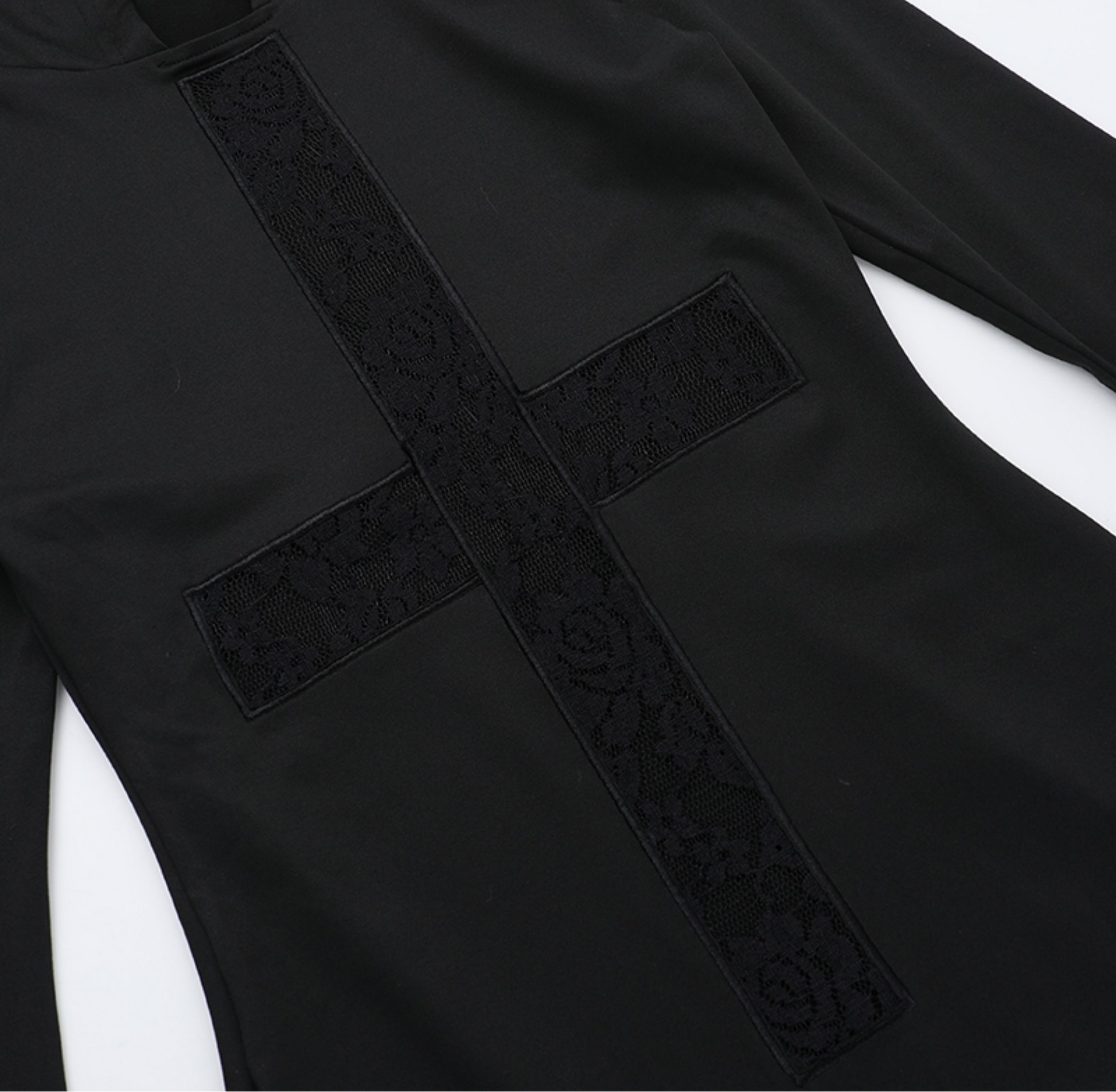 Hooded Cross Lace Dress 9