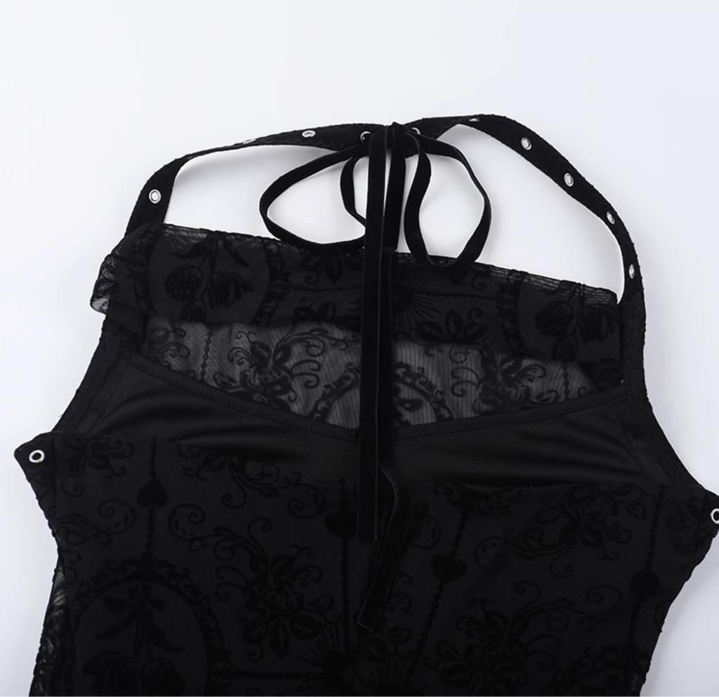 Lace Halter Mermaid Gown 12