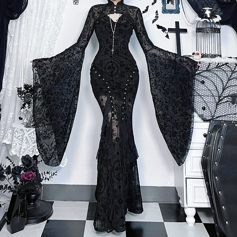 Lace Halter Mermaid Gown 4