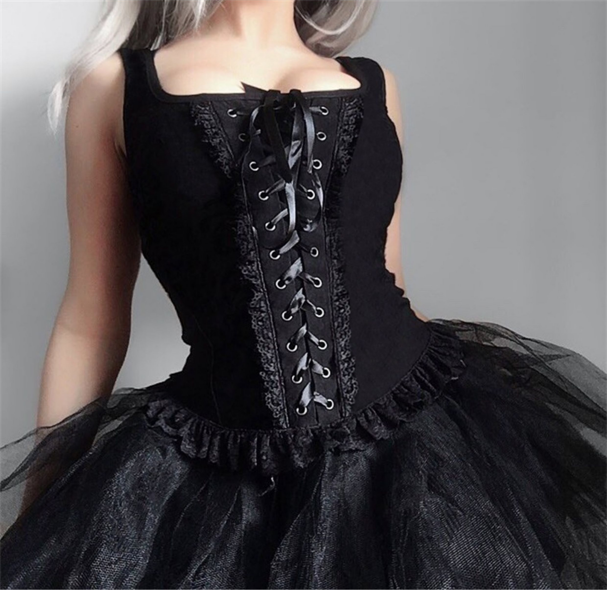 Lace-Up Corset Tank 1