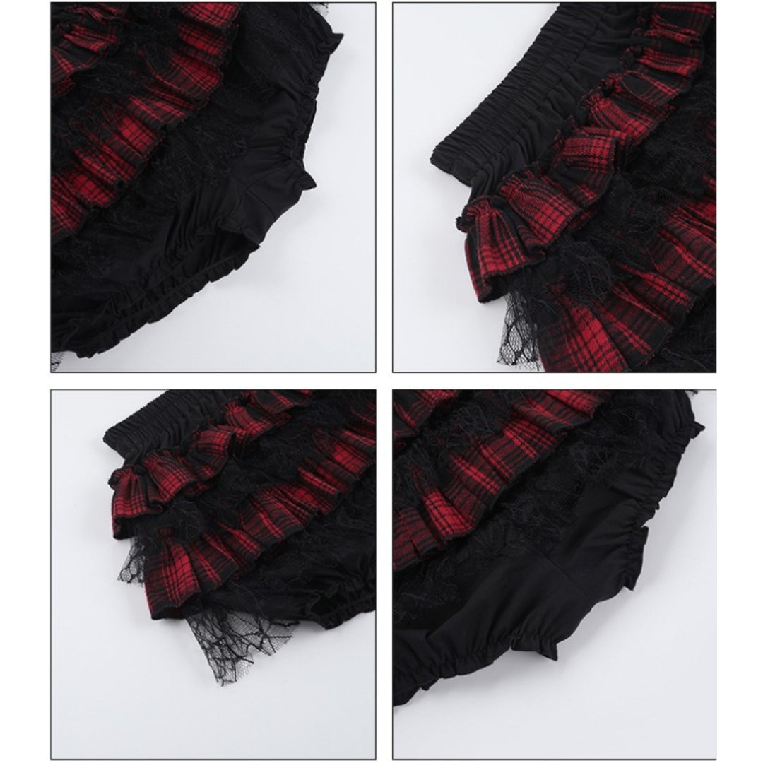 Layered Tartan Mini Skirt 7