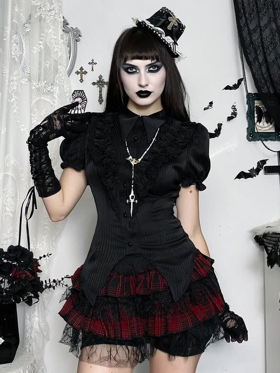 Layered Tartan Mini Skirt 9