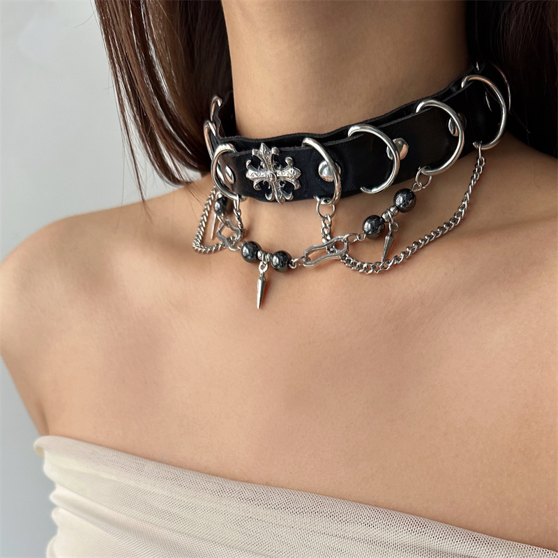 Leather Chain Choker 1