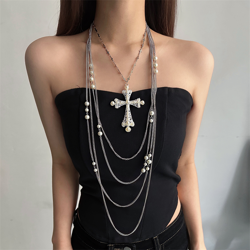 Long Layered Chain Necklace 1