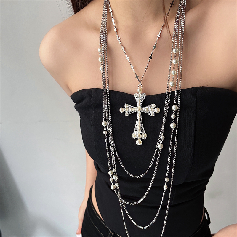 Long Layered Chain Necklace 2