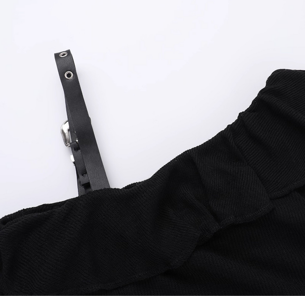 Off Shoulder Top with Buckle Straps 13