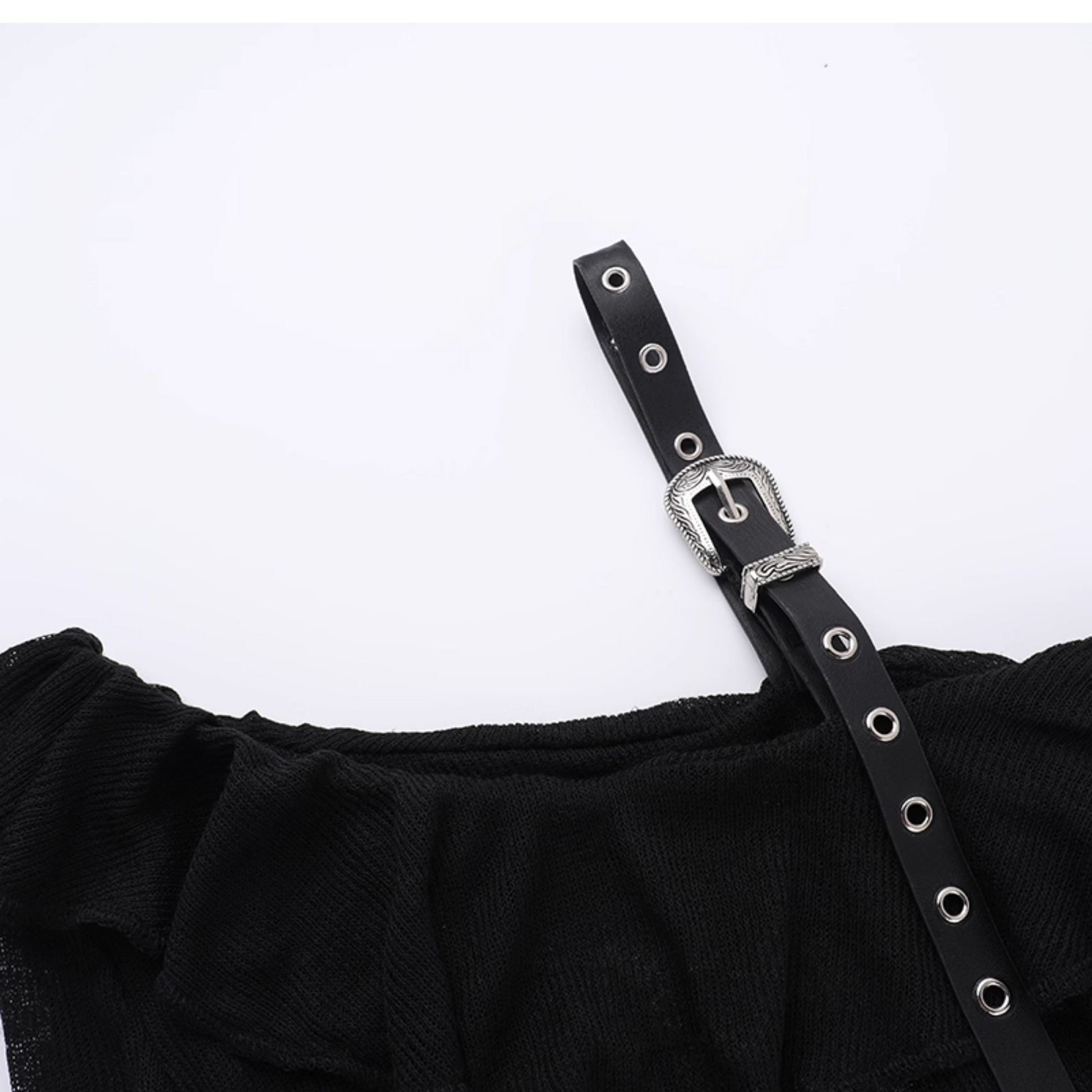 Off Shoulder Top with Buckle Straps 7