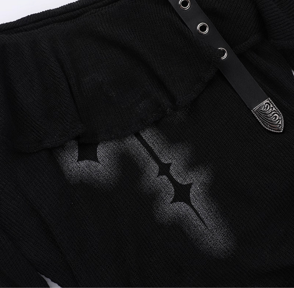 Off Shoulder Top with Buckle Straps 9