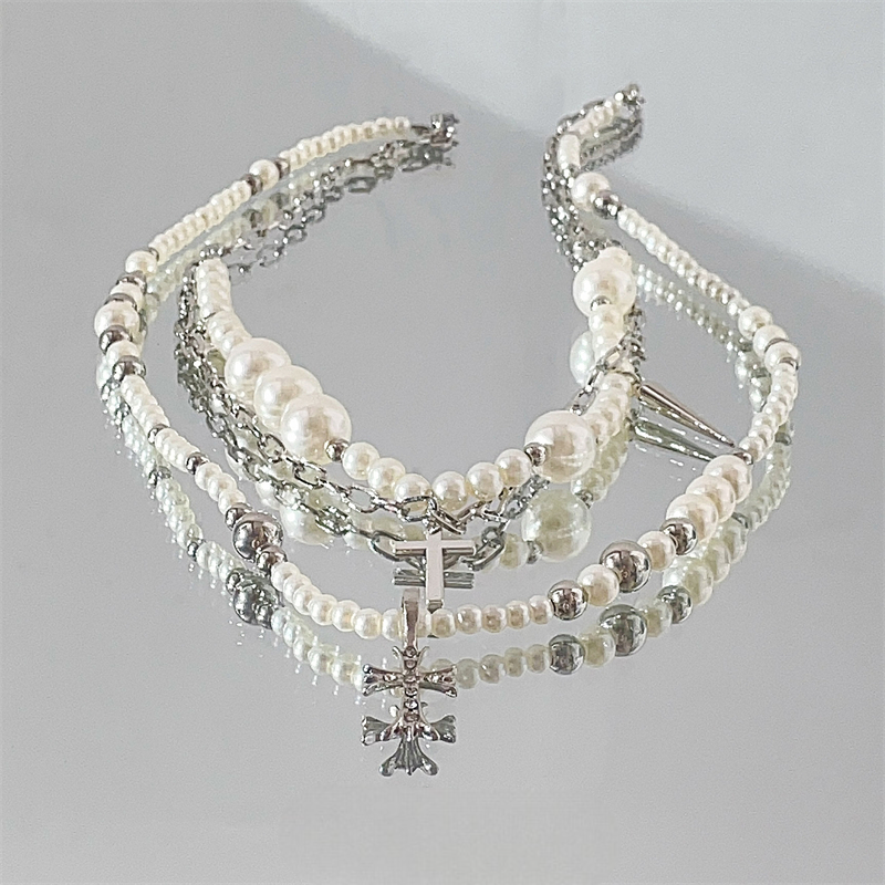 Pearl Cross Layered Choker 5