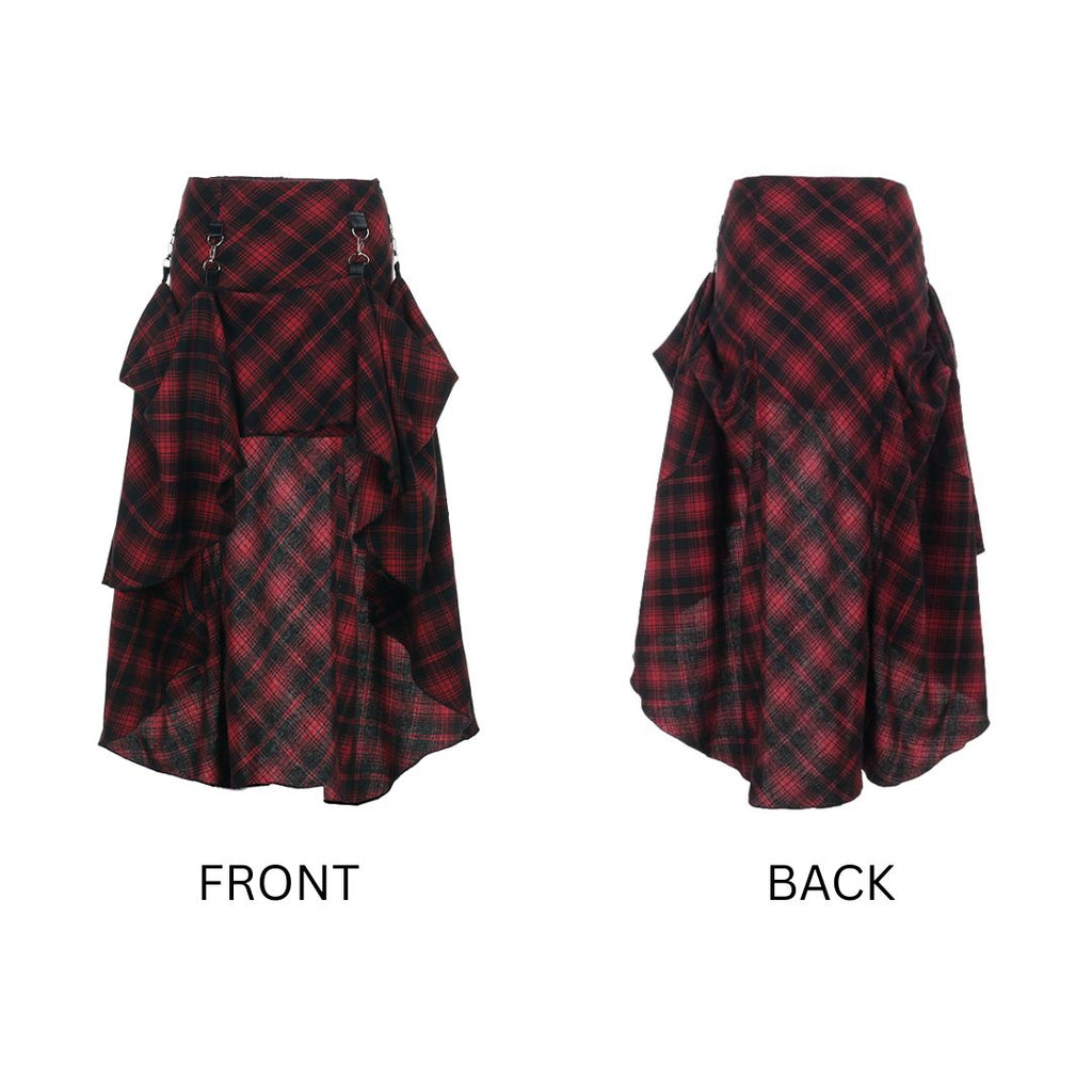 Punk Tartan Asymmetrical Skirt 12