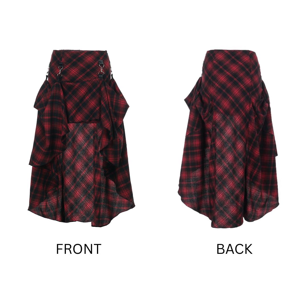 Punk Tartan Asymmetrical Skirt 12