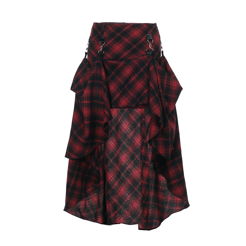 Punk Tartan Asymmetrical Skirt 2