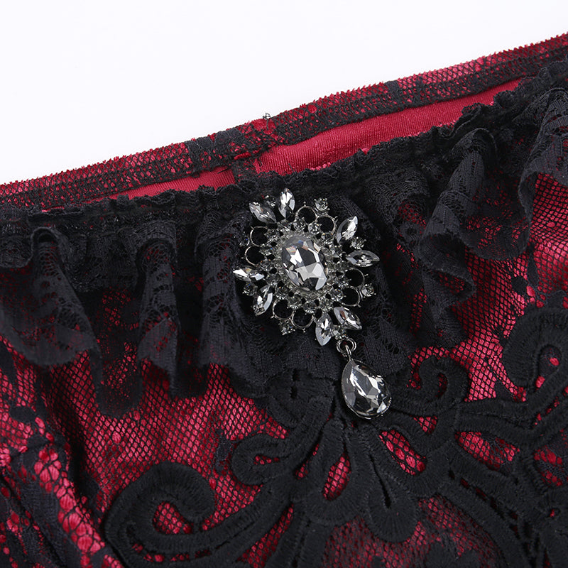 Red Velvet Lace Bustier 13