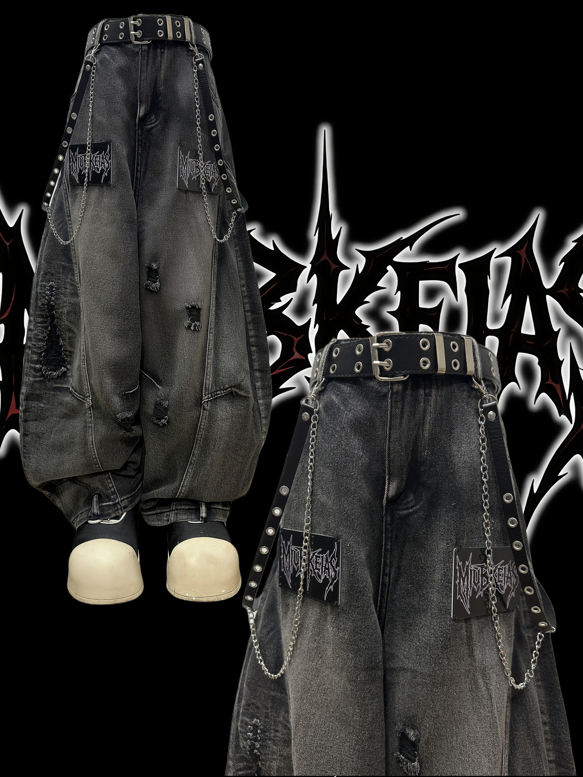 Ripped Grunge Baggy Jeans 8