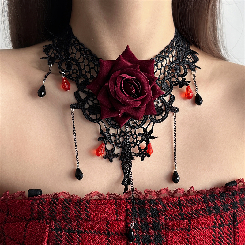 Rose Drop Lace Choker 1