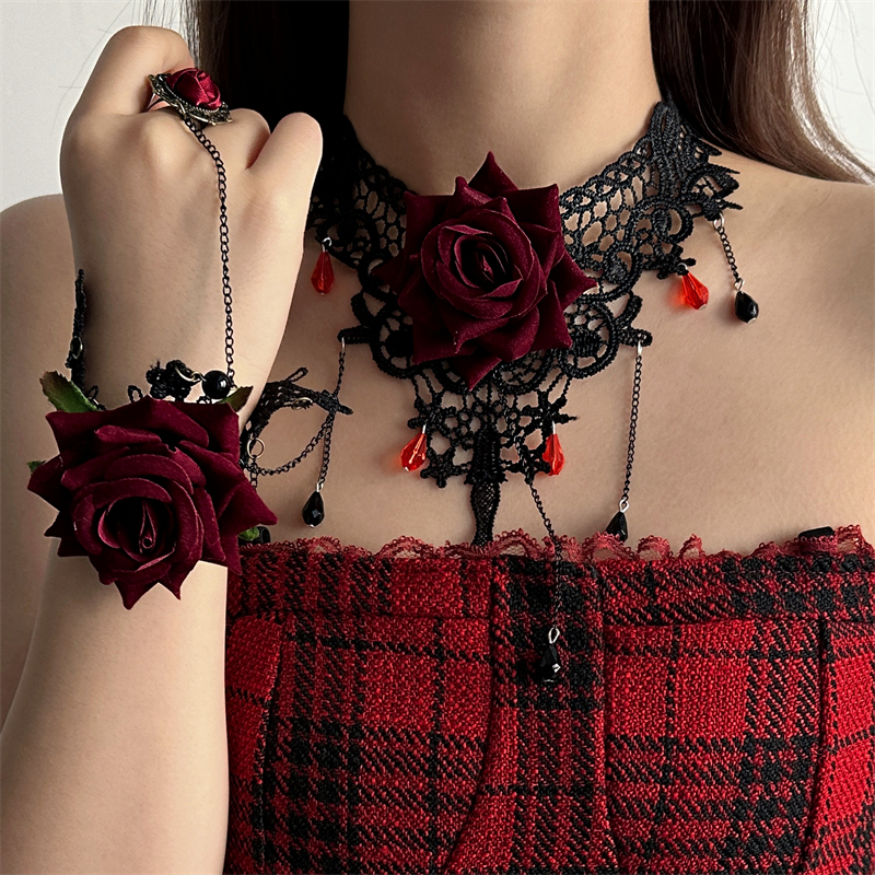 Rose Drop Lace Choker 2
