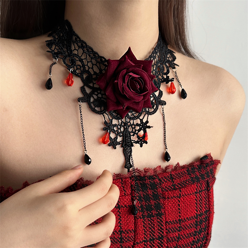 Rose Drop Lace Choker 3