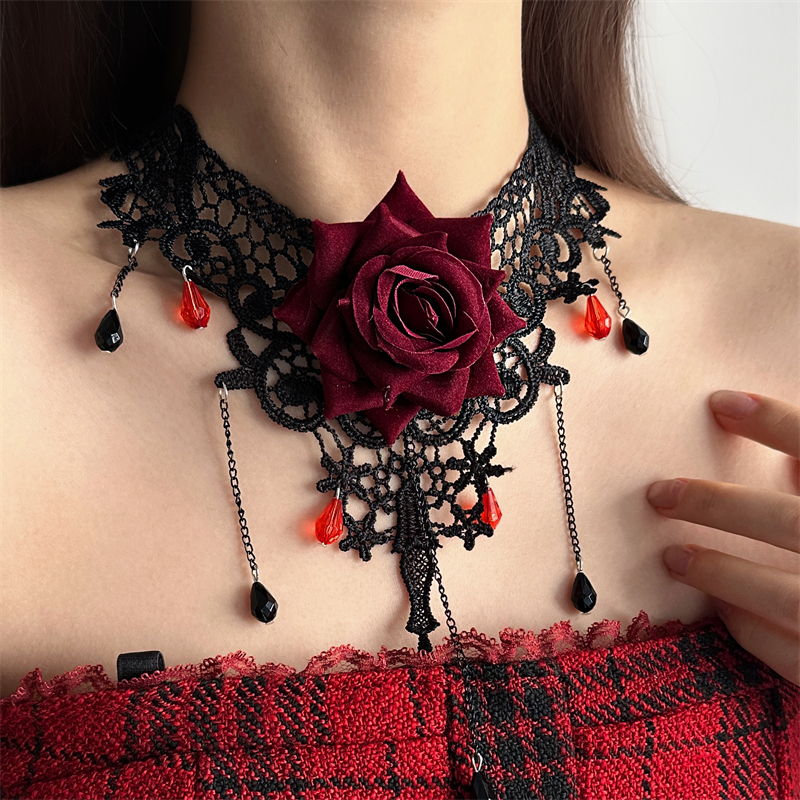 Rose Drop Lace Choker 4