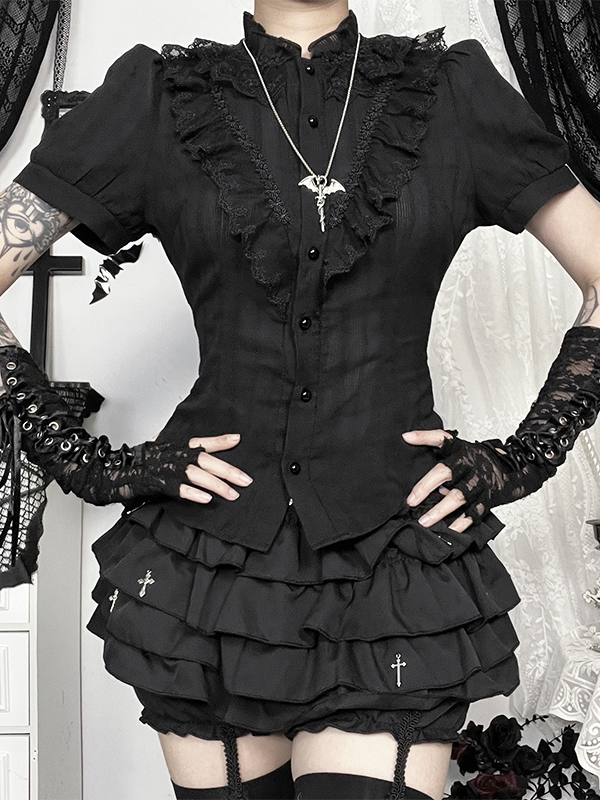 Ruffled High Neck Blouse 1